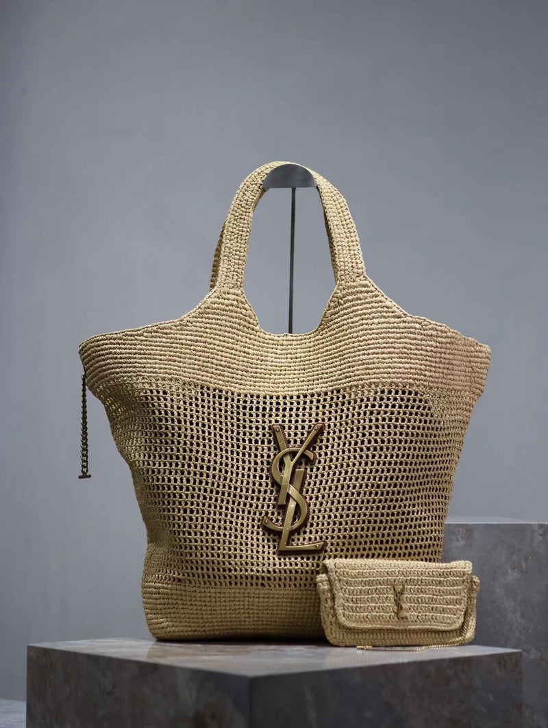 Saint Laurent Icare Maxi Shopping Bag in Raffia