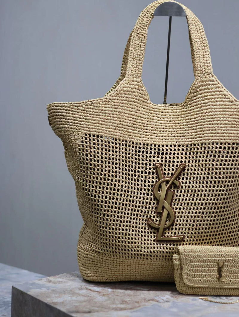 Saint Laurent Icare Maxi Shopping Bag in Raffia